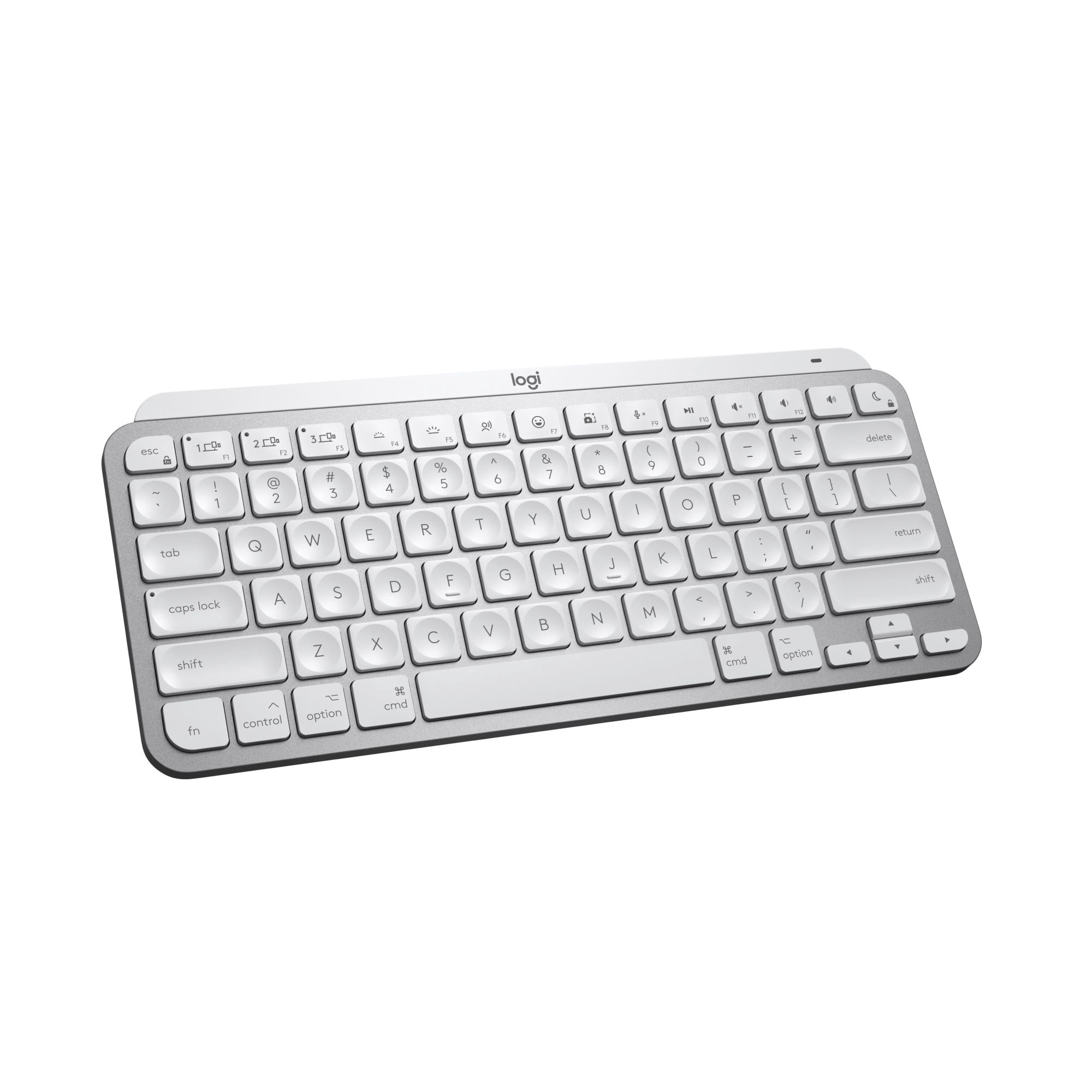 Logitech MX Keys Mini for Mac Minimalist Wireless Keyboard, Compact, Bluetooth, Backlit Keys, USB-C, Tactile Typing, Pale Grey
