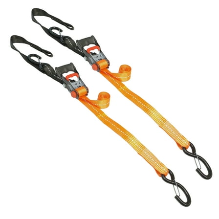 Everest 1.5" Width x 6.5' Length Powersport Reflective Ratchet Tiedown 1,100 lbs. WLL 2-Pk