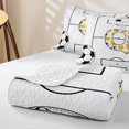 thumbnail image 4 of Feelyou Yellow Minimalist Soccer Q Bed Spread Queen for Boys Girls, Cartoon Ball Sport Queen Coverlet Set, 3-Piece, 4 of 7