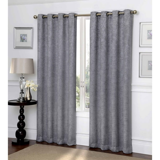 Ironwork Scroll Blackout Curtain Panel - Walmart.com - Walmart.com