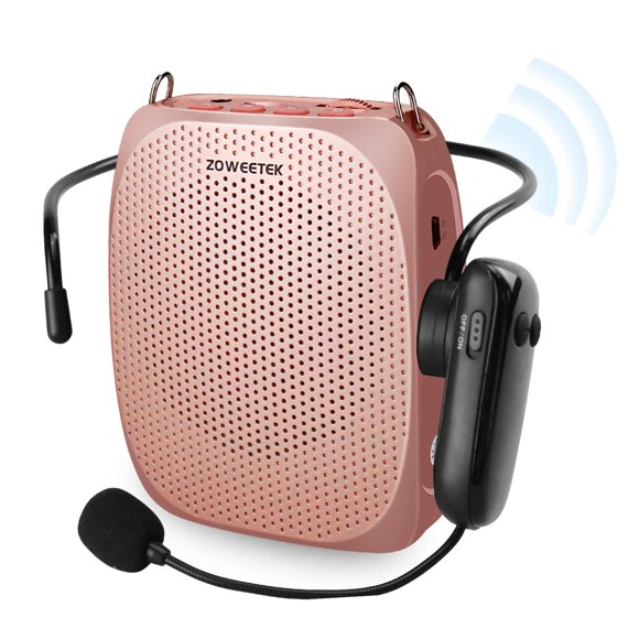 Amplificador de voz ZOWEETEK inalámbrico con 2 micrófonos de 10 W