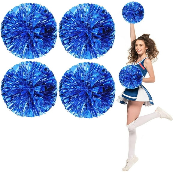 cheer pom pom, Cheerleading Pom Poms, Premium Metallic Pom Poms Set Cheering Hand Flowers Handle Dance Pom Poms Cheering Squad Pompoms for Football Basketball Cheers
