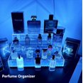 thumbnail image 3 of YMVV 15.7 IN Clear Acrylic Display Riser Shelf with LED light,3 Tier Display Step Shelves Holder, Perfume Cologne Organizer Holder,Pops Toys Figures, Clear Cupcake Riser, Dessert Shelf, Decoration on, 3 of 7