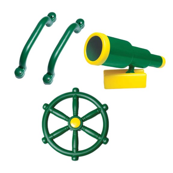 Vogacara Telescopio pirata para niños, volante y manubrios de seguridad para la casa del árbol Juegos de césped