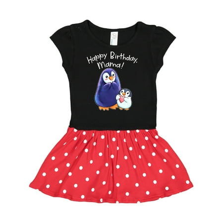 

Inktastic Happy Birthday Mama!- Cute Penguins Gift Toddler Girl Dress