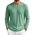 thumbnail image 2 of Aimik Men's Solid Crewneck Long Sleeve T-Shirt Basic Plain Tee Soft Breathable Casual Everyday Layering Top, 2 of 6