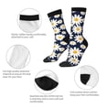thumbnail image 4 of Fotbe Daisy Floral Calcetas Largas con Estampado para Hombre y Mujer – Calcetas de Compresión Transpirables y Elásticas, Viajar y Uso Diario Talla 5-11, 4 of 6