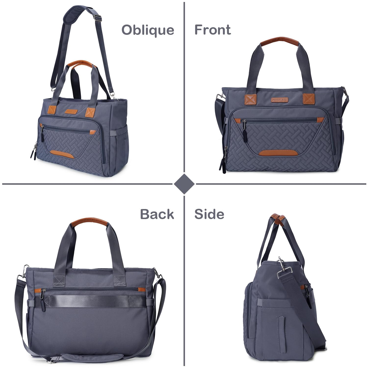 Diaper Tote Bag, Large Diaper Bag with 16 inch Laptop Compartment, Defahn Crossbody Toddler Baby Bags for Boys, Travel Black Diaper Bag