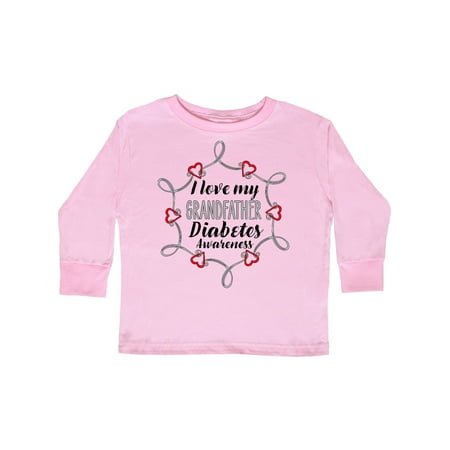 

Inktastic I Love My Grandfather Diabetes Awareness Gift Toddler Boy or Toddler Girl Long Sleeve T-Shirt