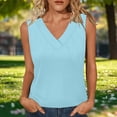 thumbnail image 2 of AherBiu Tank Tops for Women Summer Comfy Fitted Sleeveless Top Tees Tshirt V Neck Casual Ruched Tunic Tanks, 2 of 8
