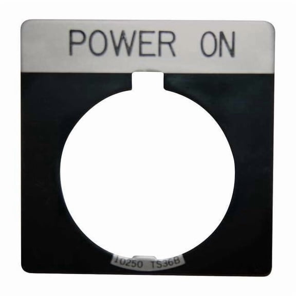 Eaton Cutler-Hammer Legend Plate,Square,Power On,Black 10250TS80