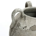 thumbnail image 6 of LuxenHome Rustic Gray and White Terracotta 10-Inch Round Vase with Handles, 6 of 8