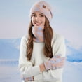thumbnail image 2 of Bibifish Womens Hat Gloves Scarf Sets Winter Knitted Beanies Hat Touchscreen Gloves And Neck Warmer Thermal Lined Hat Gloves Scarf Sets, 2 of 4