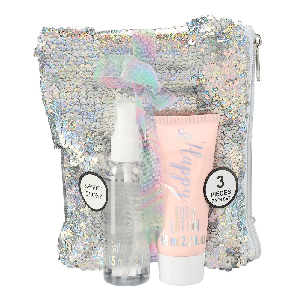 Sweet Peony Body Lotion Gift Set with Sequin Bag, 3 Pieces Walmart