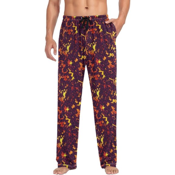 GZHJMY Men’s Cotton Pajama Pant – Lava Camo Print Lounge Pjs Bottom with Pockets Drawstring, Pajama Bottoms for Home and Rest, Medium