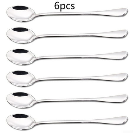 

6Pack Creative Shell Spoon Set 19.5*2.8cm Stainless Steel Iced Tea Milkshake