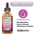 thumbnail image 2 of Biotin 5000 mcg & Collagen 10000 mcg Liquid Drops, Vitamins for Hair Growth and Thickening, Skin Health and Nail Strength, 2 fl oz, 2 of 7