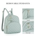 thumbnail image 2 of Mochila ECOSUSI Mini de piel para mujer con colgantes con pompones, 2 of 7