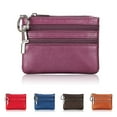 thumbnail image 4 of MesaSe Key Ring Multi Slots Women Wallet Bright Color 3 Zipper Pockets Faux Leather Coin Purse for Daily Using, 4 of 12