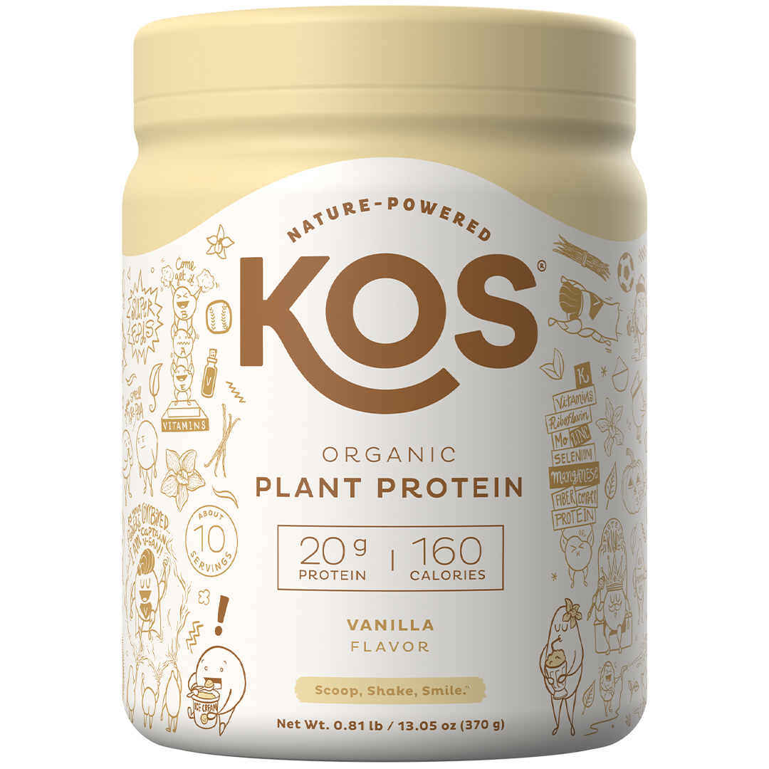 KOS Organic Plant Based Protein Powder, Vanilla, 20g Protein, 10