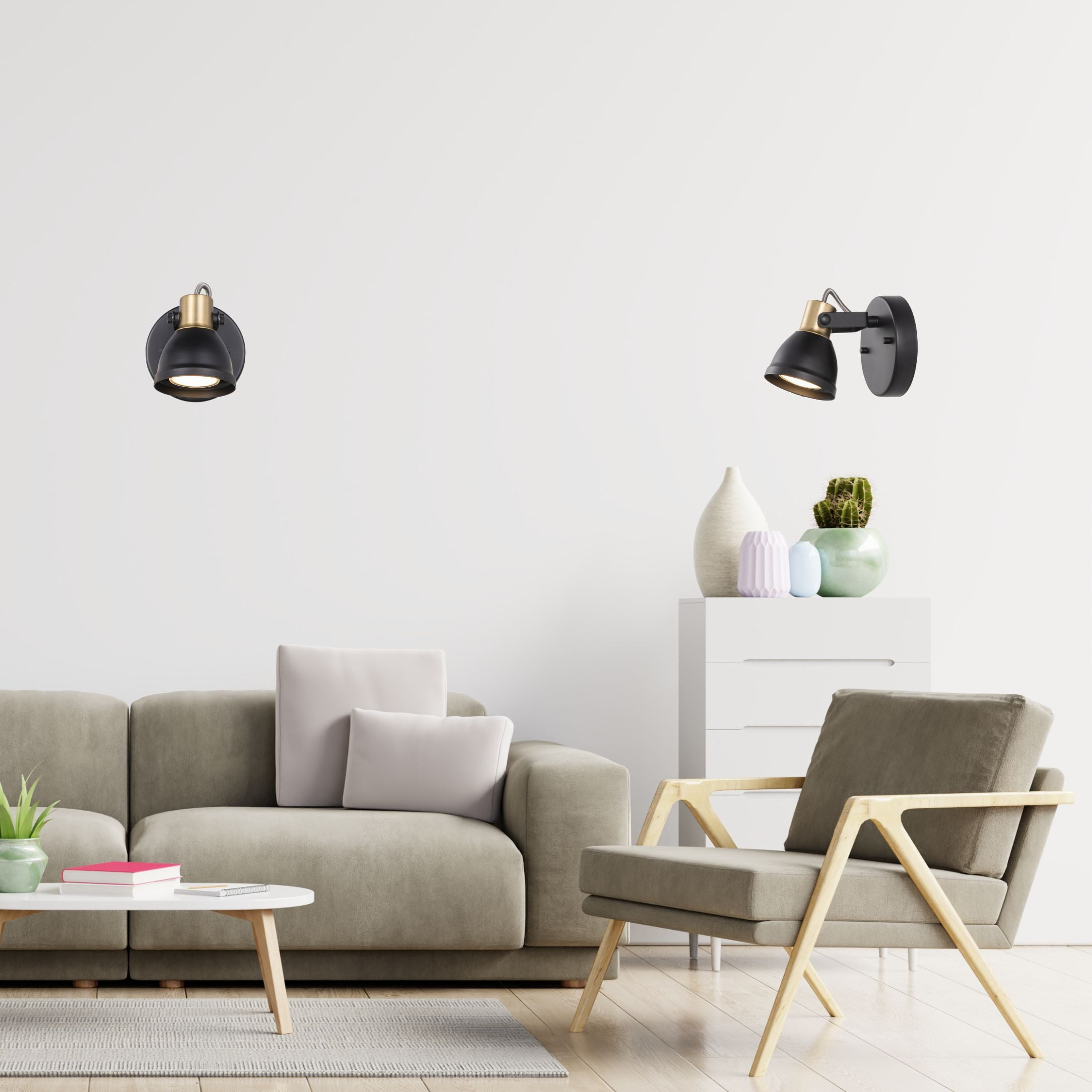 CRAFTRONOS 1 Light Wall Mount Track Light Kit Modern Rotatable Ceiling Spotlights 2 Pack