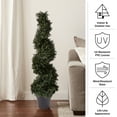 thumbnail image 3 of 4-Foot-Tall Artificial Cypress Spiral Topiary Tree- Potted Indoor or Outdoor UV Protection, 3 of 9
