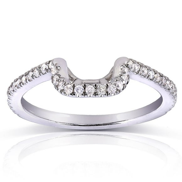 Kobelli Contoured Diamond Wedding Band 1/5 Carat (ctw) in 14k White Gold, Size 11