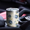 thumbnail image 5 of 30oz Pioneer Flower Floral Print Pattern Tumbler, Double Wall Vacuum Insulated Cup, BPA-Free Leak Proof Lid & Reusable Straws, Hot 12h, Cold 34h, 5 of 6