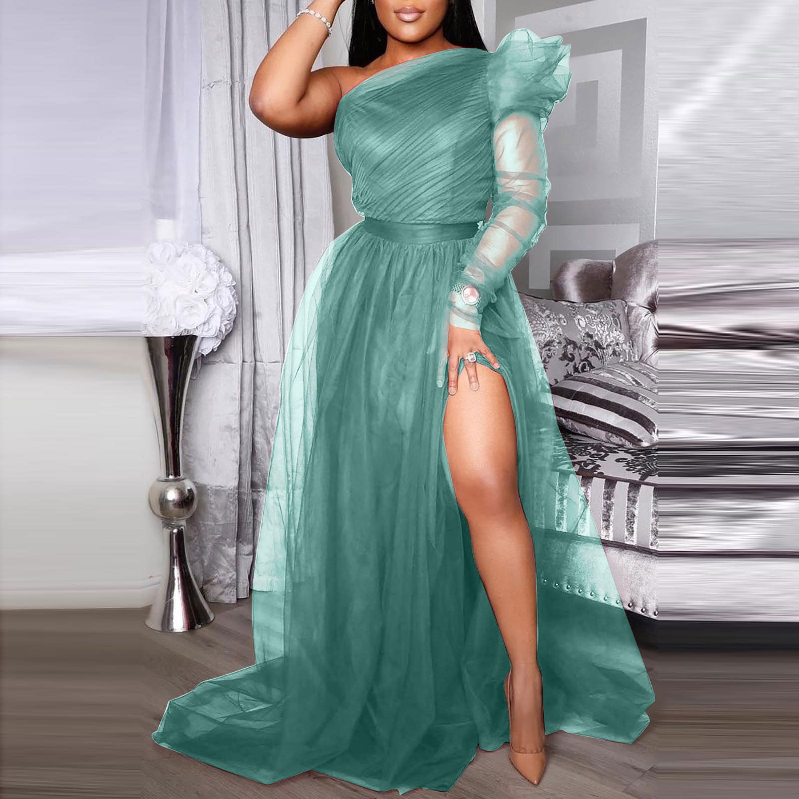 Mint green dress sale for wedding guest