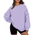 thumbnail image 3 of Ropa Sentuca para mujer: sudaderas de mujer, sudaderas holgadas de cuello redondo, sudaderas casuales lisas de manga larga., 3 of 6