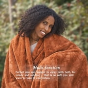 Faux Fur Throw Blanket, Super Soft Cozy Blanket, Luxury Fluffy Blanket Warm Bed Throw, Plush for Women, Camel 50 x 60