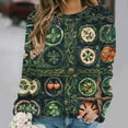 thumbnail image 5 of Xuyuer St. Patrick's Day Round Neck Sweatshirt for Women Lucky Shamrock Long Sleeve Shirt Ireland Gift Clover Print Fit Casual Pullover Fashion Loose Tops, 5 of 5