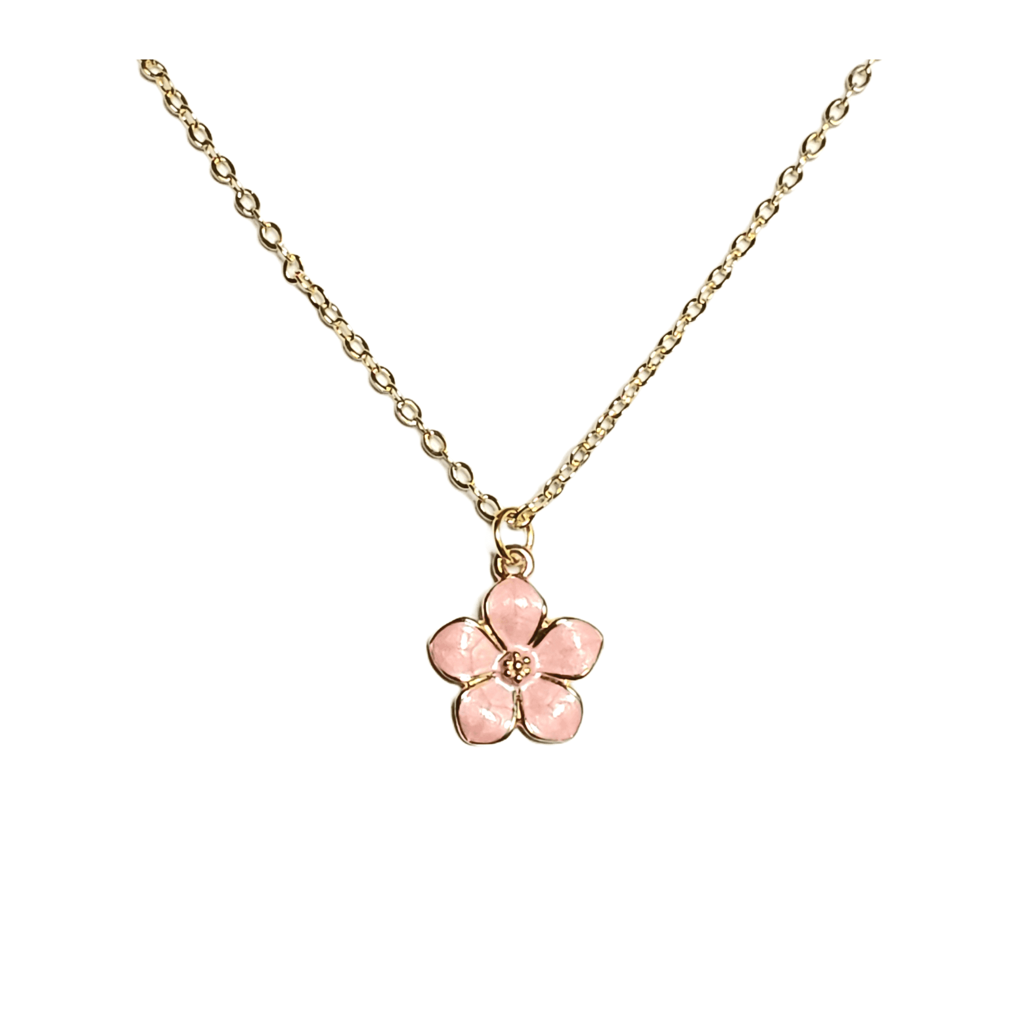 Pink Forget Me Not Necklace