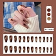 thumbnail image 3 of Set de uñas postizas HUOGUO Coffin Nails, tapa completa, color ámbar, 3 of 5
