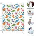 thumbnail image 4 of White Cartoon Dinosaurs Cacti Pattern Blanket,Comfortable Soft Flannel Throw Blanket,All Season,Warm Lightweight Blankets for Sofa Bed Couch Living Room Chair,30"x40", 4 of 4