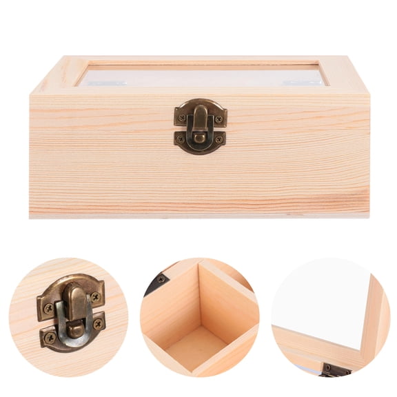 Luxshiny 1Pcs Crafts Storage Box Khaki 6grid Design for Home Desktop Organization