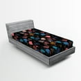 thumbnail image 2 of Ambesonne Floral Design Fitted Sheet, Art Silhouette Flower, Twin Size, Pastel Pink Sea Blue, 2 of 5
