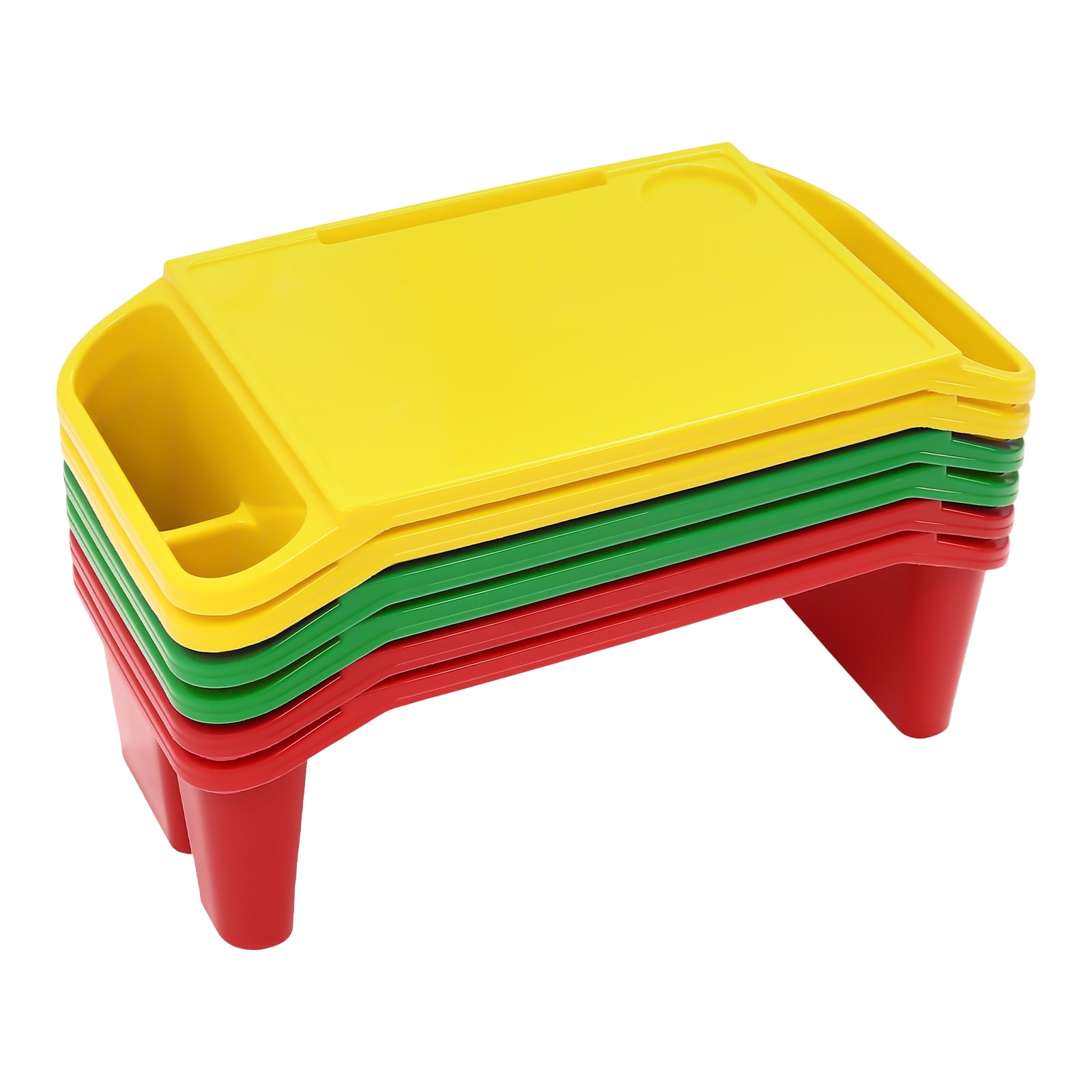6 Pcs Kids Lap Desk Tray, PP Portable Lap Desks, Lap Desk Tray for Home School Kindergarten Eating Reading Drawing