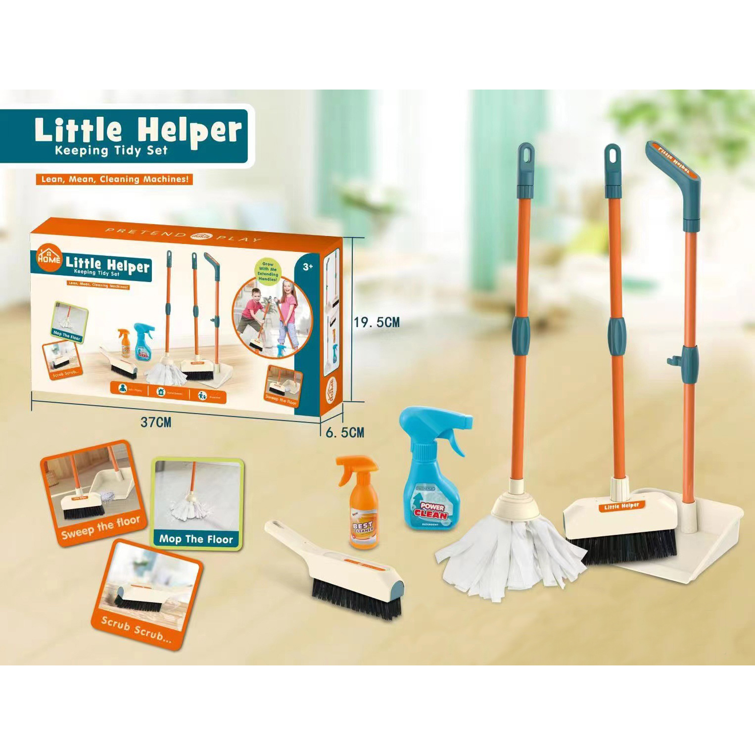 Vobor Kids Cleaning Set 3 Piece, Children Cleaning Tools, Toy Cleaning