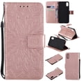thumbnail image 2 of Wallet Case, Embossed Sunflower Premium PU Leather Folio Flip Kickstand Card Slots Wrist Strap Cover for iPhone 11ProMax(Rose Gold), 2 of 7