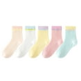 thumbnail image 2 of NAISIBABY Boys Girls Socks 5 Pairs(1-12T), Cotton Bretahable Crew Cut Non Slip Kids Stretch Mid-Tube Socks Pink 3T, 2 of 8