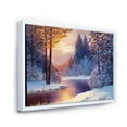thumbnail image 2 of Designart Winding River With Dark Blue Silhouettes of Trees FLOAT FRAME WALL ART, 2 of 4