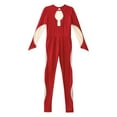 thumbnail image 2 of TSSOE Combinaison Intégrale pour Filles Enfants Justaucorps de Danse Gymnastique Patinage Artistique Rouge 6, 2 of 8