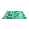 thumbnail image 2 of Ahgly Company Machine Washable Indoor Rectangle Abstract Turquoise Blue Contemporary Area Rugs, 2' x 3', 2 of 4