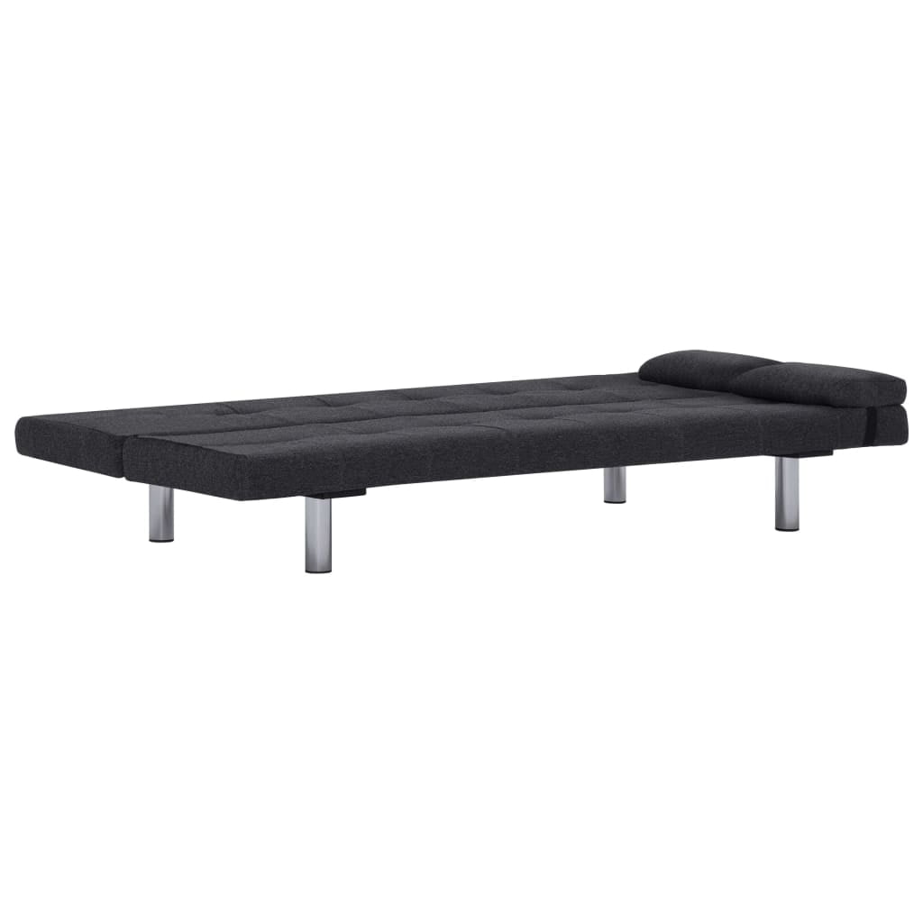 Kepooman Modern Faux Leather Convertible Sofa with 2 Pillows for Living Room Office, Dark Gray Kepooman Modern Faux Leather Convertible Sofa with 2 Pillows for Living Room Office, Dark Gray