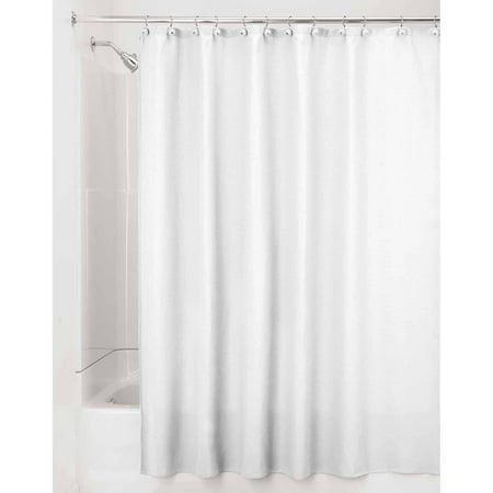 Interdesign York Fabric Shower Curtain Long 72 X 84 White Interdesign York Fabric Shower Curtain Long 72 X 84 White