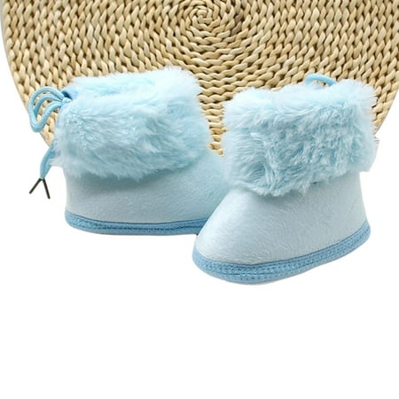 

Newborn Infant Baby Girls Warm Booties Crib Boots Soft Anti-Slip Sole Winter Button Flats Snow Boots