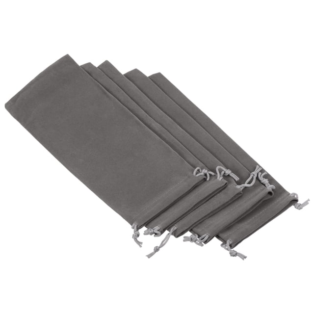 Unique Bargains 25x10cm Microfiber Pouch, 5Pcs Soft Storage Drawstring Gift Bag, Gray