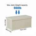 thumbnail image 2 of CONCETTA 30" Folding Storage Ottoman Bench, 660 lbs Weight Capacity, End‑of‑Bed Foot Rest Storage Chest for Living Room, Bedroom, Entryway, PE Beige, 2 of 10
