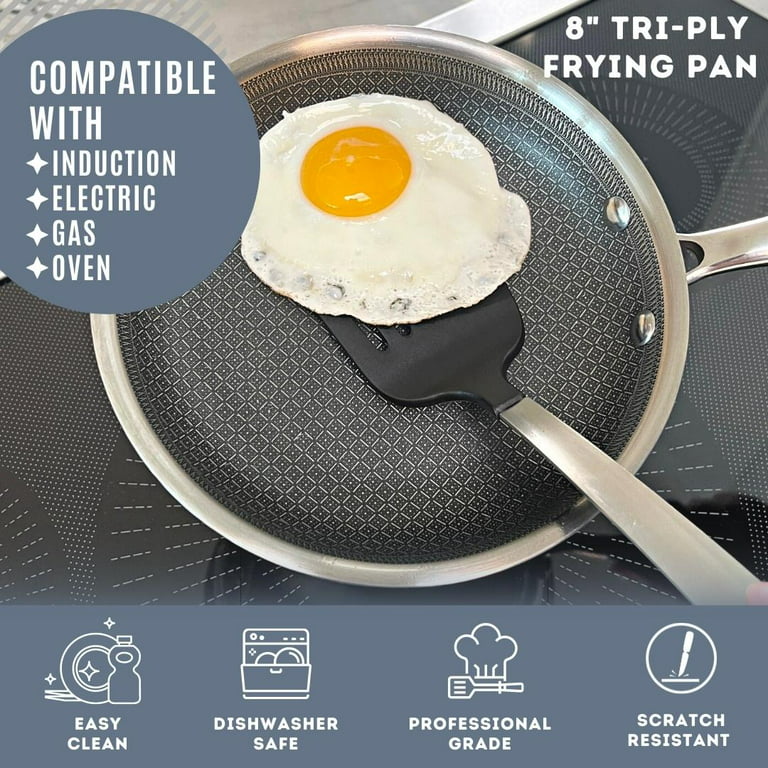 DELARLO Whole Body Tri-Ply Stainless Steel 8Inch Frying Pan